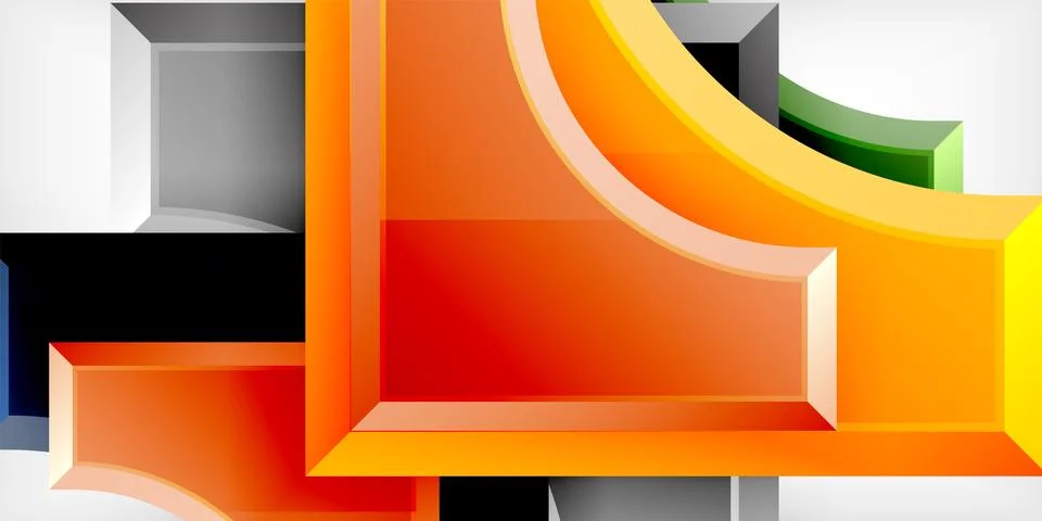 Square, arrow shapes with round elements Vector Illustration For Wallpaper Illustrazione stock