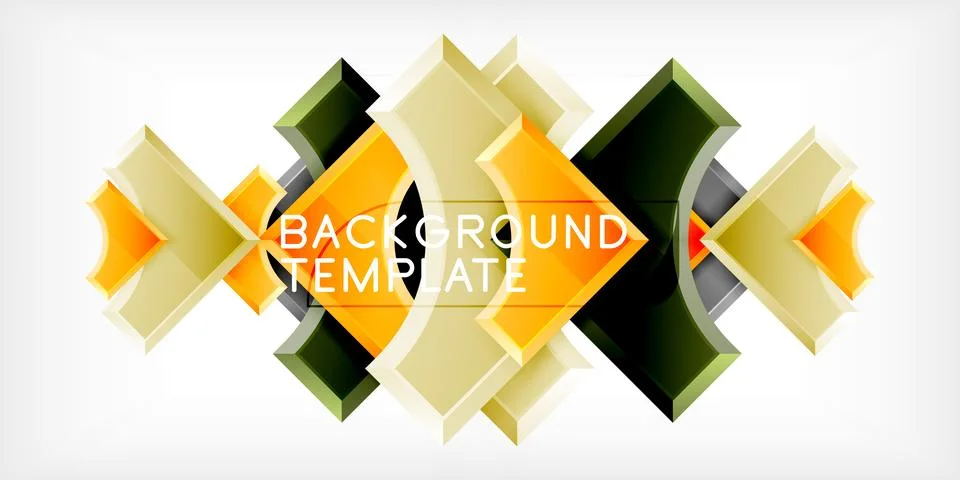 Square, arrow shapes with round elements Vector Illustration For Wallpaper Stock Illustration