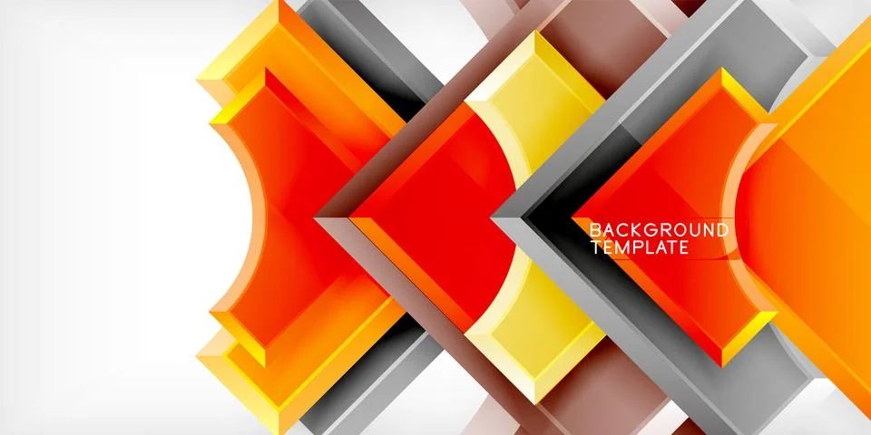 Square, arrow shapes with round elements Vector Illustration For Wallpaper Stock Illustration