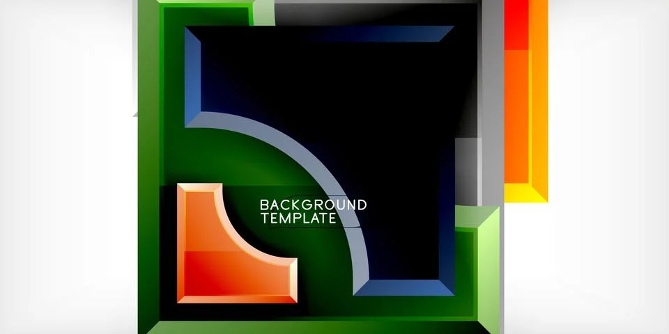 Square, arrow shapes with round elements Vector Illustration For Wallpaper Stock Illustration