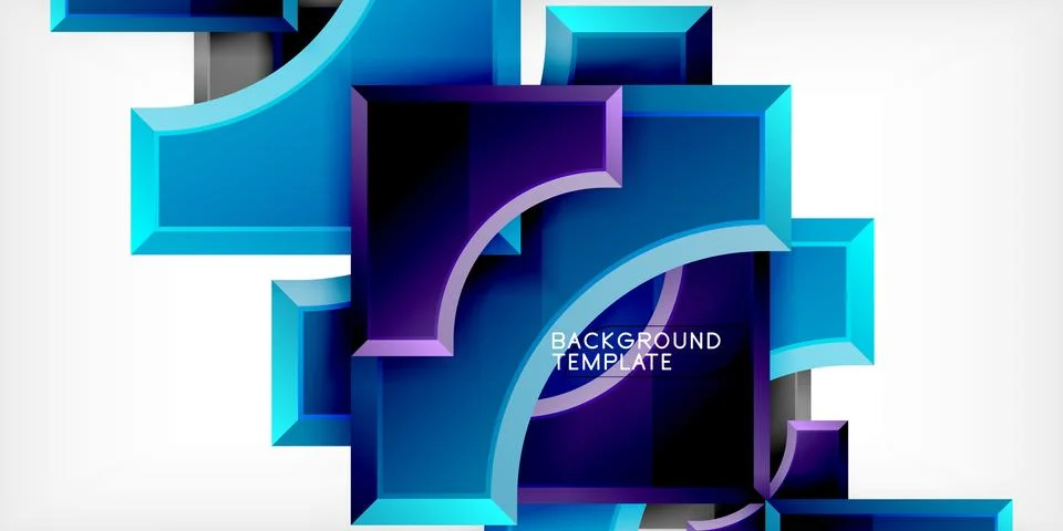 Square, arrow shapes with round elements Vector Illustration For Wallpaper Illustrazione stock