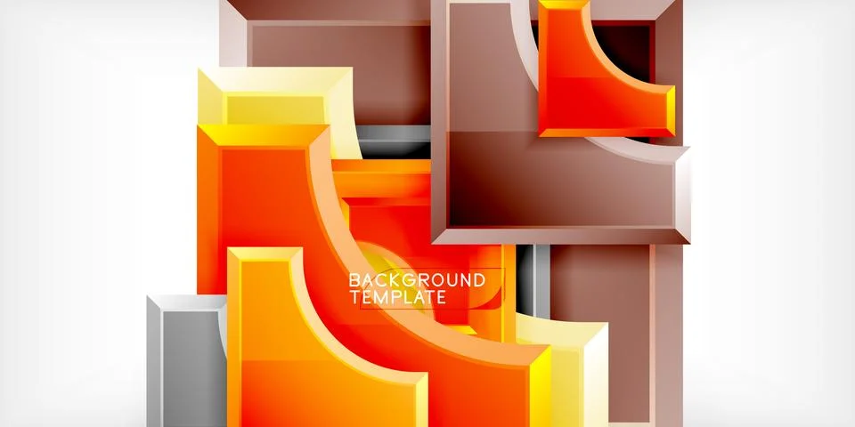 Square, arrow shapes with round elements Vector Illustration For Wallpaper Illustrazione stock