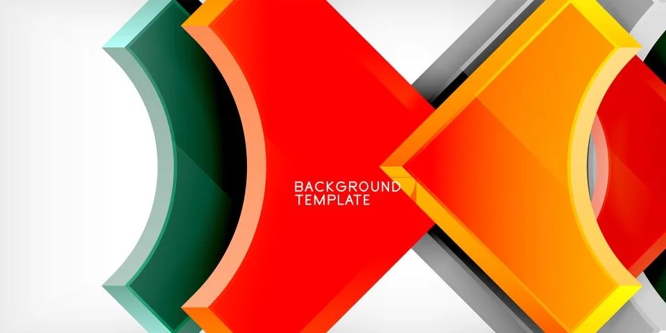 Square, arrow shapes with round elements Vector Illustration For Wallpaper Illustrazione stock