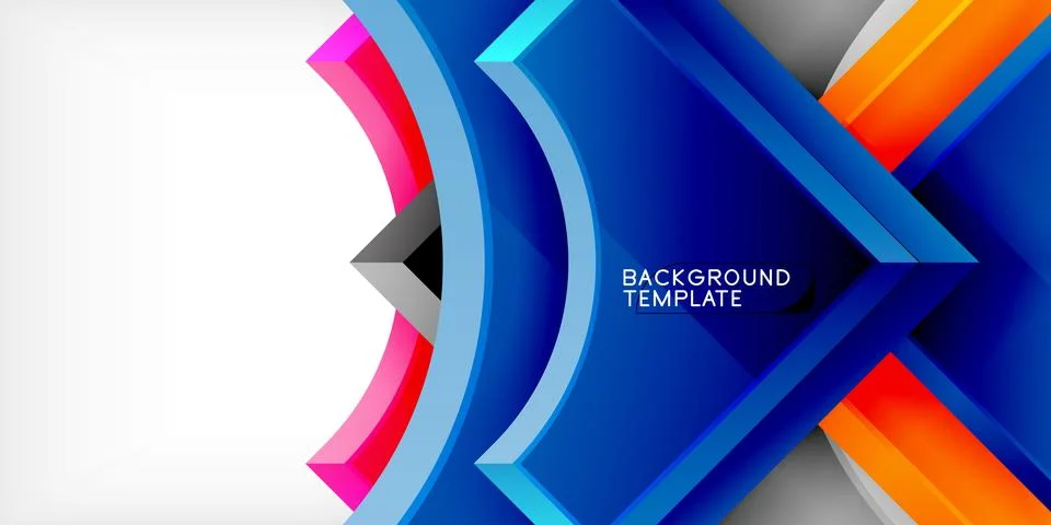 Square, arrow shapes with round elements Vector Illustration For Wallpaper Stock Illustration