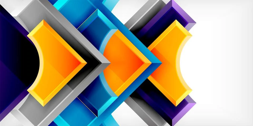 Square, arrow shapes with round elements Vector Illustration For Wallpaper Stock Illustration