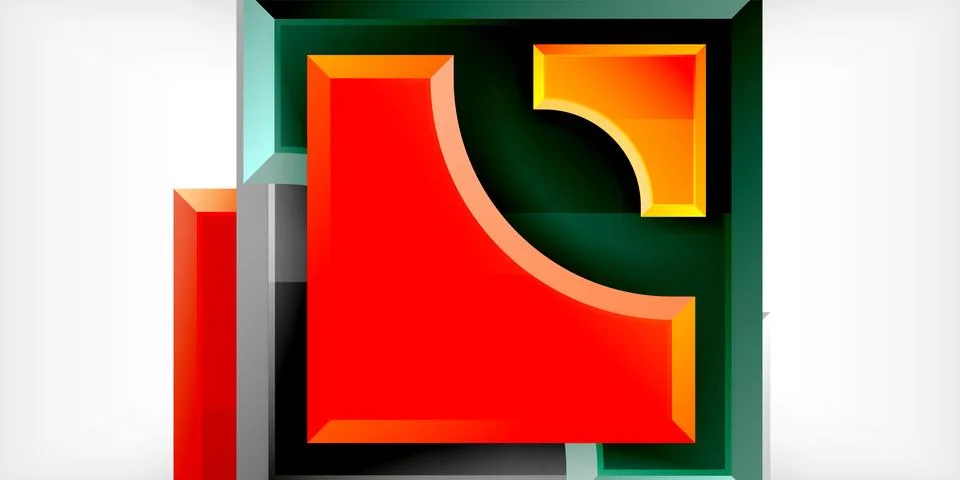 Square, arrow shapes with round elements Vector Illustration For Wallpaper Stock Illustration