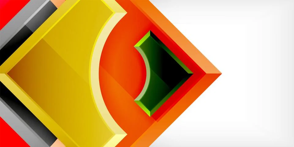 Square, arrow shapes with round elements Vector Illustration For Wallpaper Stock Illustration