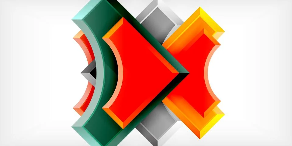 Square, arrow shapes with round elements Vector Illustration For Wallpaper Stock Illustration