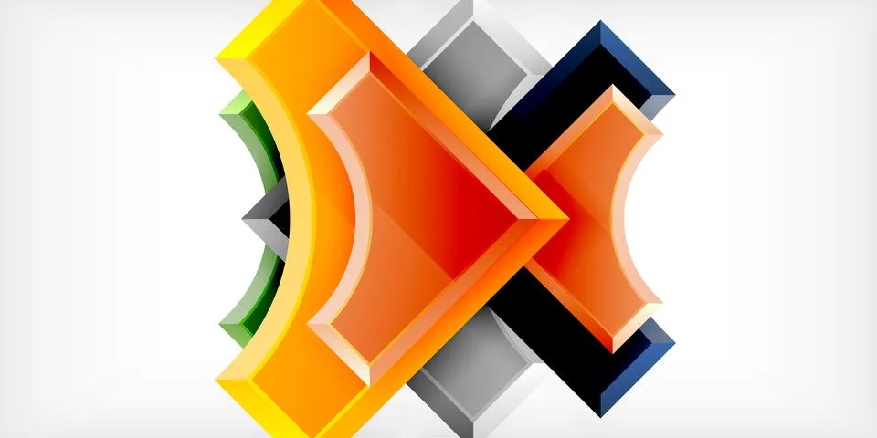 Square, arrow shapes with round elements Vector Illustration For Wallpaper Illustrazione stock