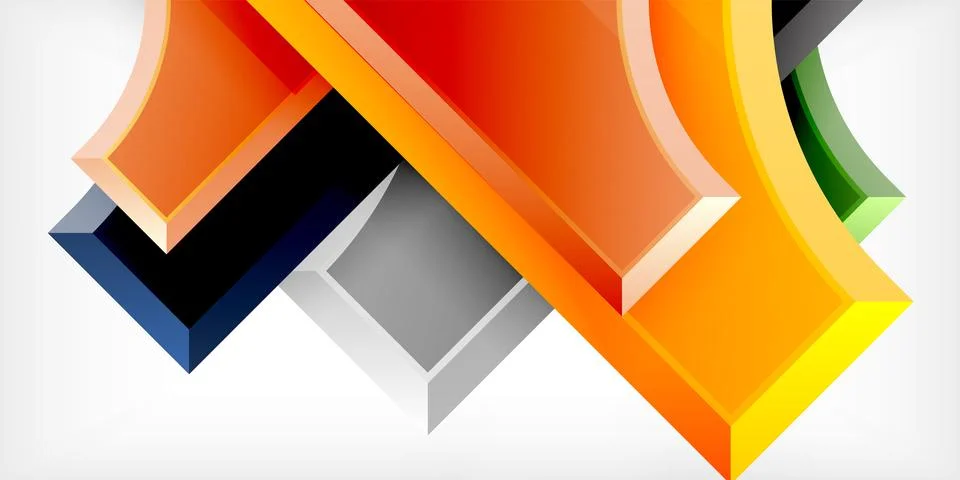 Square, arrow shapes with round elements Vector Illustration For Wallpaper Stock Illustration