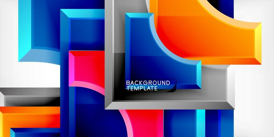 Square, arrow shapes with round elements Vector Illustration For Wallpaper Illustrazione stock