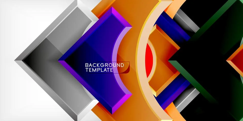 Square, arrow shapes with round elements Vector Illustration For Wallpaper Stock Illustration