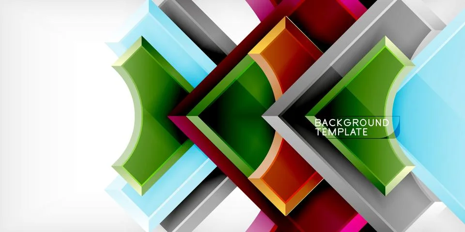 Square, arrow shapes with round elements Vector Illustration For Wallpaper Illustrazione stock