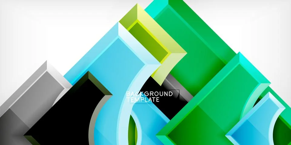 Square, arrow shapes with round elements Vector Illustration For Wallpaper Stock Illustration