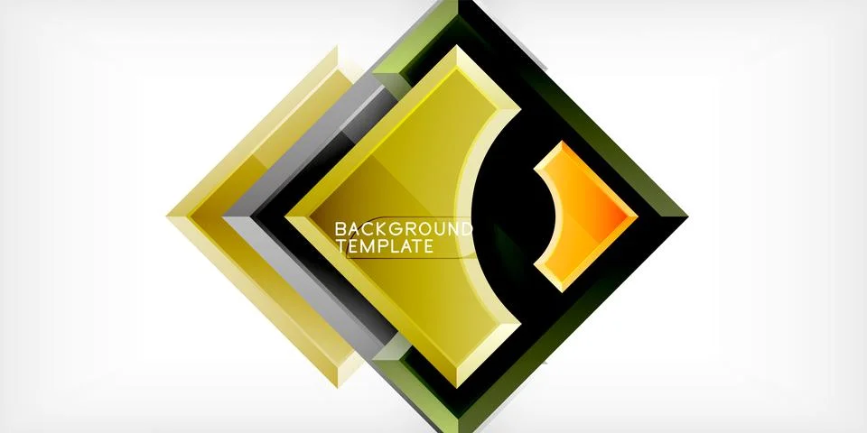 Square, arrow shapes with round elements Vector Illustration For Wallpaper Illustrazione stock