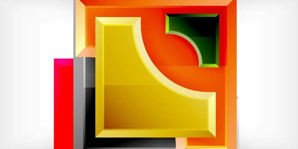 Square, arrow shapes with round elements Vector Illustration For Wallpaper 스톡 일러스트