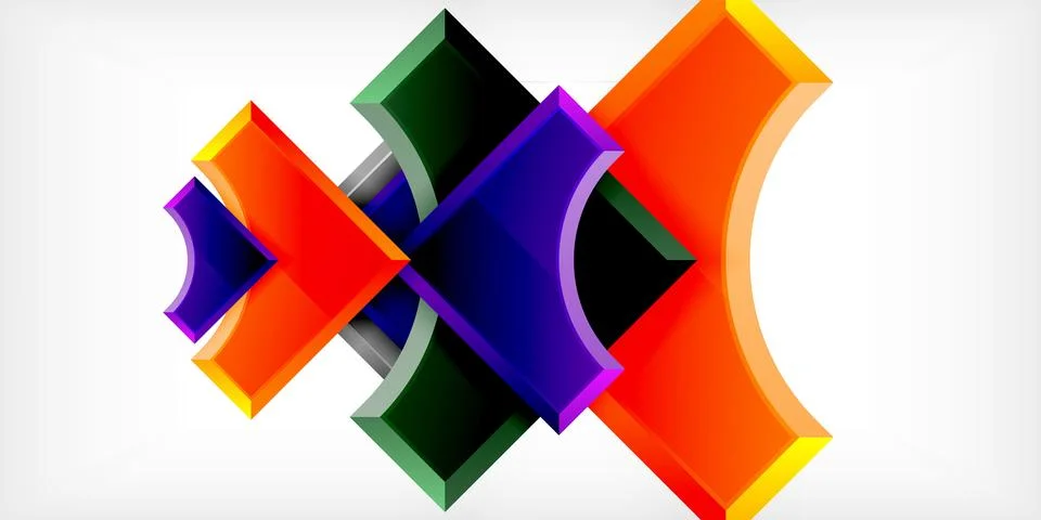 Square, arrow shapes with round elements Vector Illustration For Wallpaper Illustrazione stock