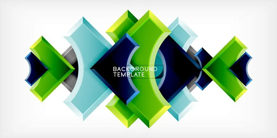 Square, arrow shapes with round elements Vector Illustration For Wallpaper Stock Illustration