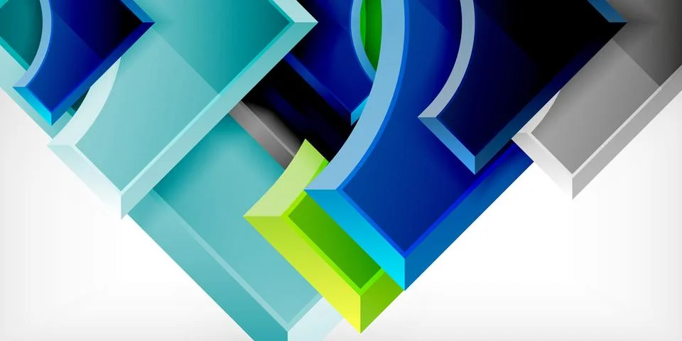 Square, arrow shapes with round elements Vector Illustration For Wallpaper Stock Illustration