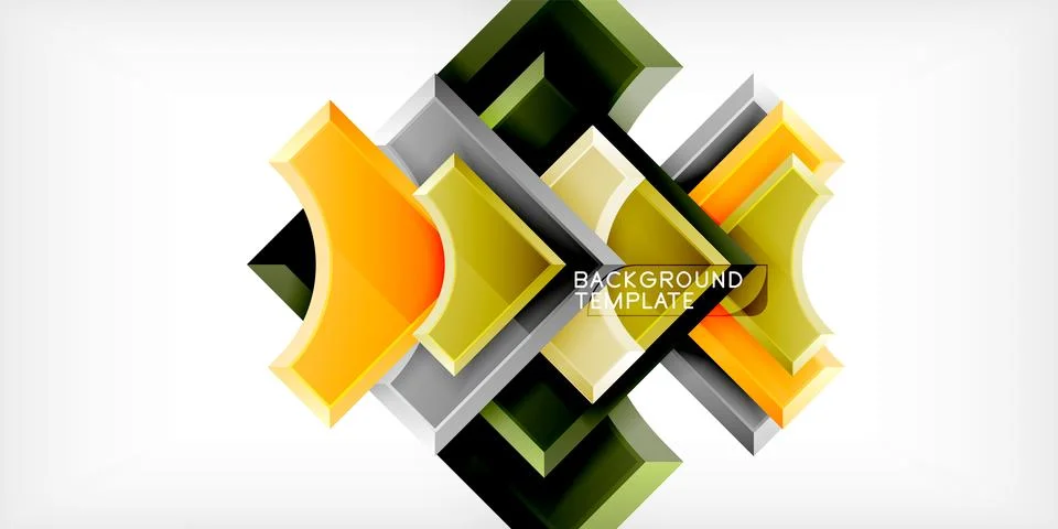 Square, arrow shapes with round elements Vector Illustration For Wallpaper Stock Illustration