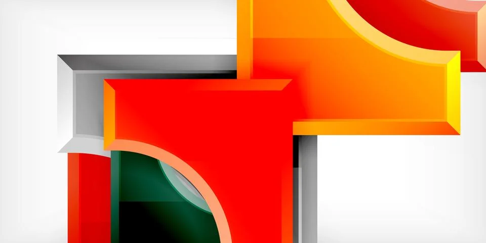 Square, arrow shapes with round elements Vector Illustration For Wallpaper Illustrazione stock