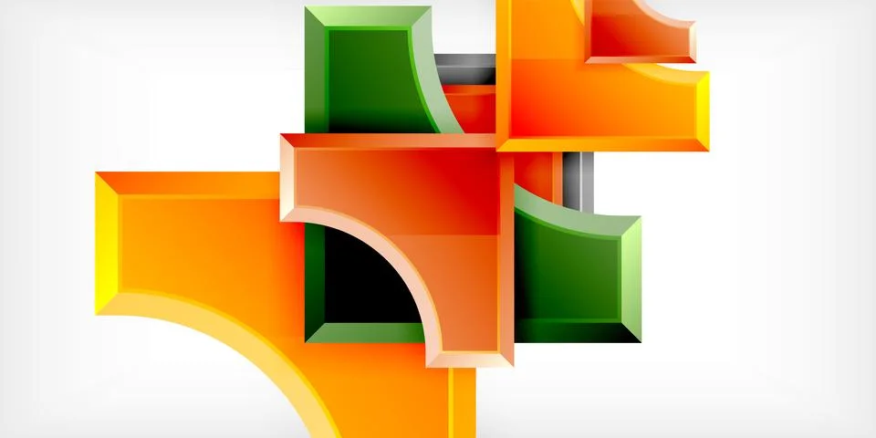 Square, arrow shapes with round elements Vector Illustration For Wallpaper Stock Illustration