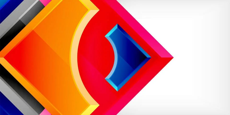 Square, arrow shapes with round elements Vector Illustration For Wallpaper Stock Illustration