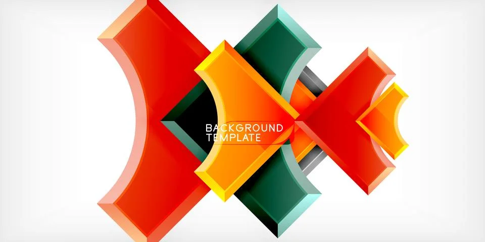 Square, arrow shapes with round elements Vector Illustration For Wallpaper Illustrazione stock