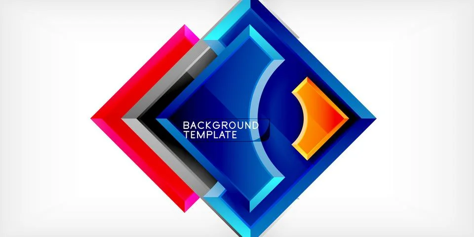 Square, arrow shapes with round elements Vector Illustration For Wallpaper Stock Illustration