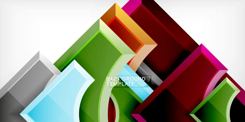 Square, arrow shapes with round elements Vector Illustration For Wallpaper Stock Illustration