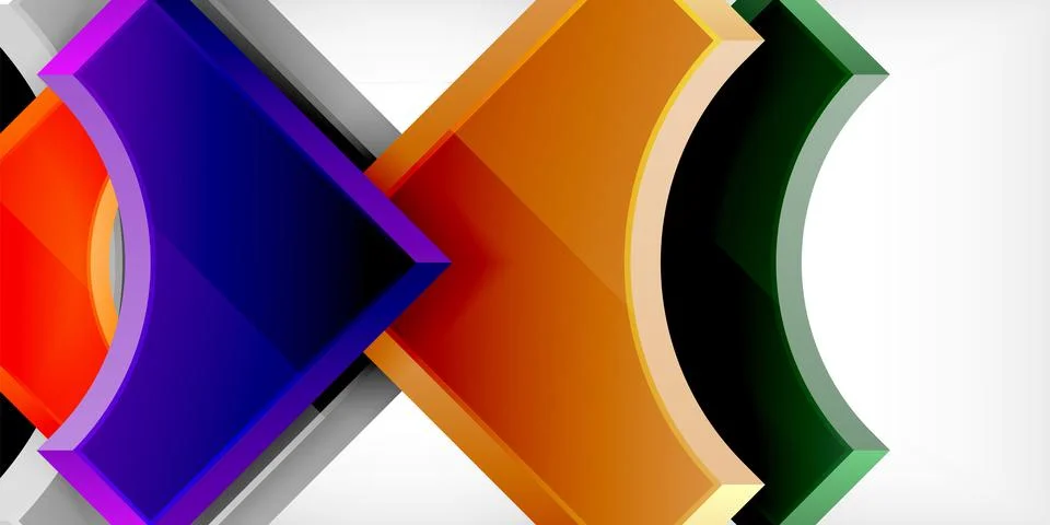 Square, arrow shapes with round elements Vector Illustration For Wallpaper Stock Illustration