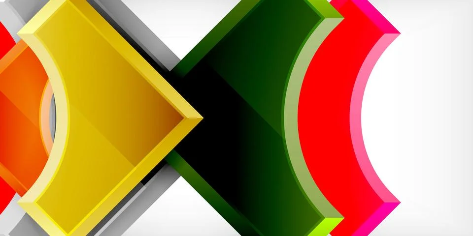 Square, arrow shapes with round elements Vector Illustration For Wallpaper Illustrazione stock