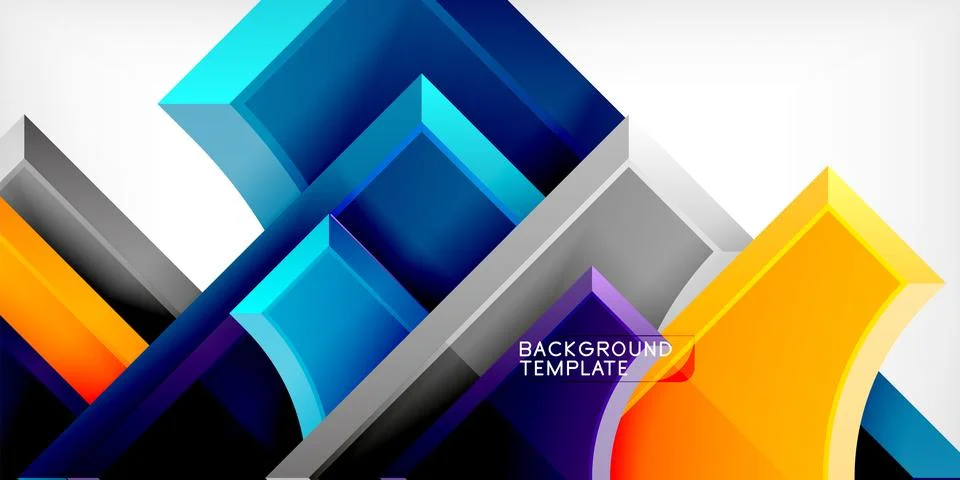 Square, arrow shapes with round elements Vector Illustration For Wallpaper Stock Illustration