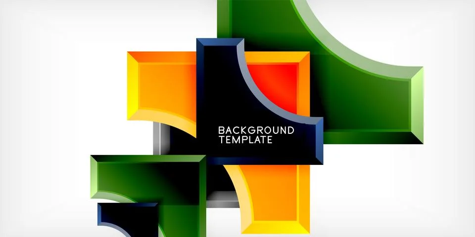 Square, arrow shapes with round elements Vector Illustration For Wallpaper Stock Illustration