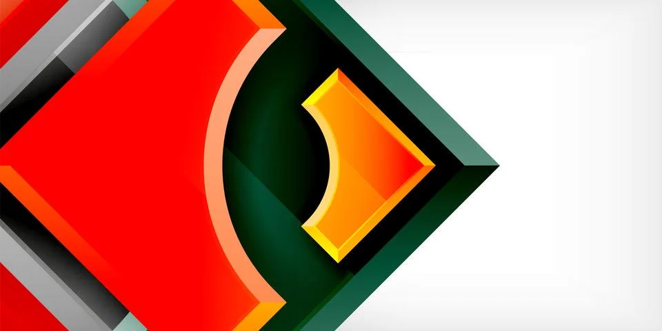 Square, arrow shapes with round elements Vector Illustration For Wallpaper Illustrazione stock