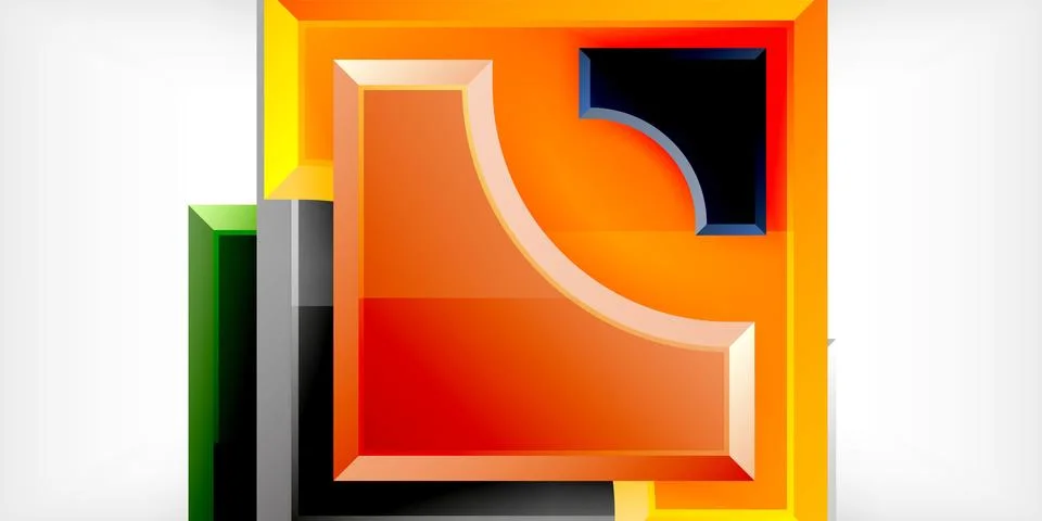 Square, arrow shapes with round elements Vector Illustration For Wallpaper Illustrazione stock