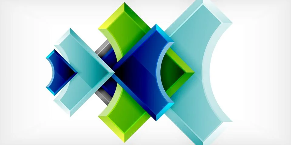 Square, arrow shapes with round elements Vector Illustration For Wallpaper Stock Illustration