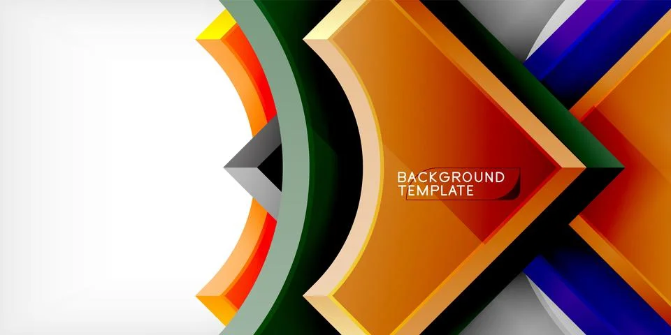 Square, arrow shapes with round elements Vector Illustration For Wallpaper Stock Illustration