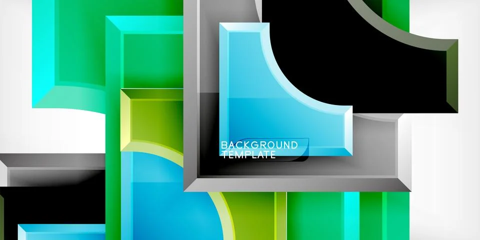 Square, arrow shapes with round elements Vector Illustration For Wallpaper Illustrazione stock