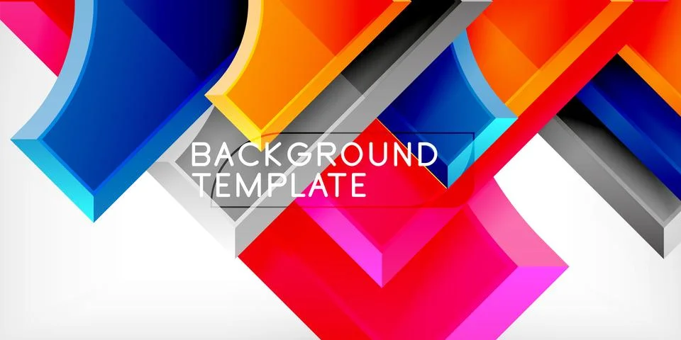 Square, arrow shapes with round elements Vector Illustration For Wallpaper Stock Illustration