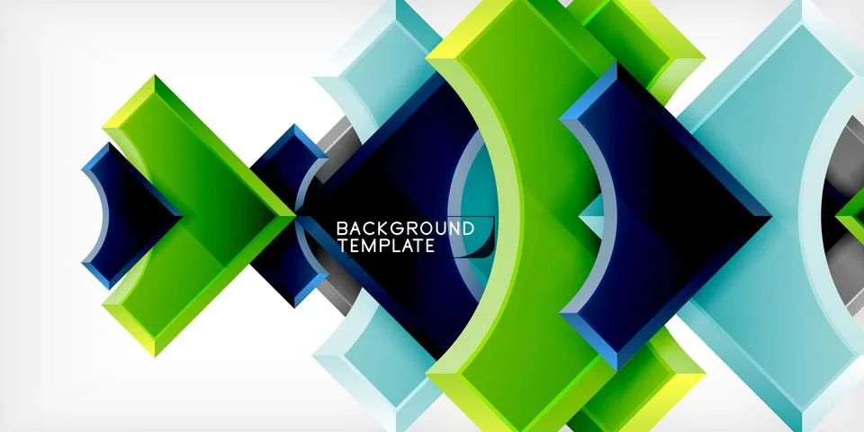 Square, arrow shapes with round elements Vector Illustration For Wallpaper Stock Illustration