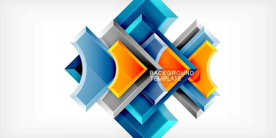 Square, arrow shapes with round elements Vector Illustration For Wallpaper Illustrazione stock