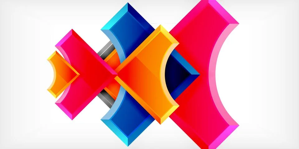 Square, arrow shapes with round elements Vector Illustration For Wallpaper Stock Illustration