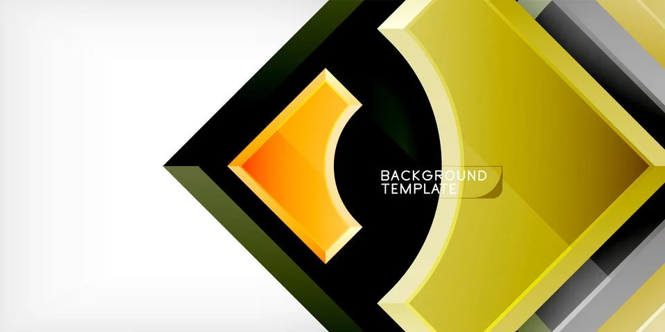 Square, arrow shapes with round elements Vector Illustration For Wallpaper Stock Illustration
