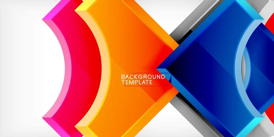 Square, arrow shapes with round elements Vector Illustration For Wallpaper Stock Illustration