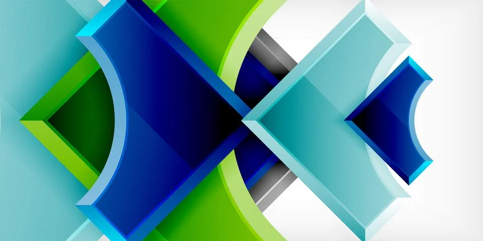 Square, arrow shapes with round elements Vector Illustration For Wallpaper Stock Illustration