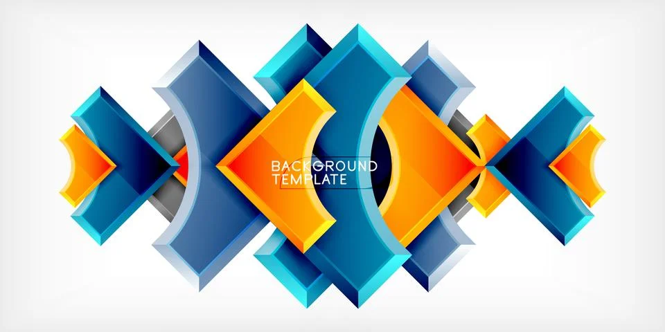 Square, arrow shapes with round elements Vector Illustration For Wallpaper Stock Illustration