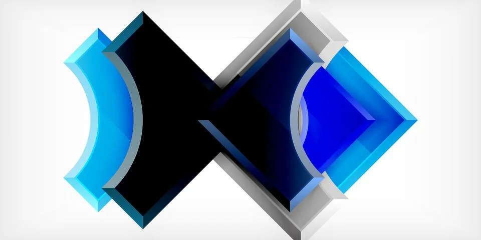 Square, arrow shapes with round elements Vector Illustration For Wallpaper Illustrazione stock