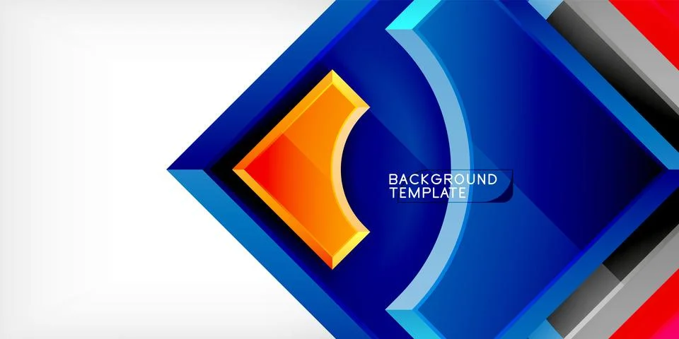 Square, arrow shapes with round elements Vector Illustration For Wallpaper Stock Illustration