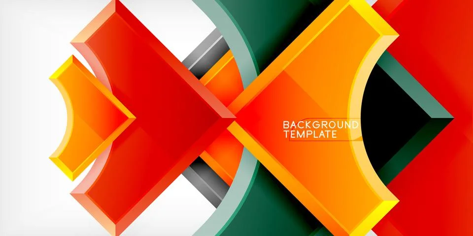 Square, arrow shapes with round elements Vector Illustration For Wallpaper Stock Illustration